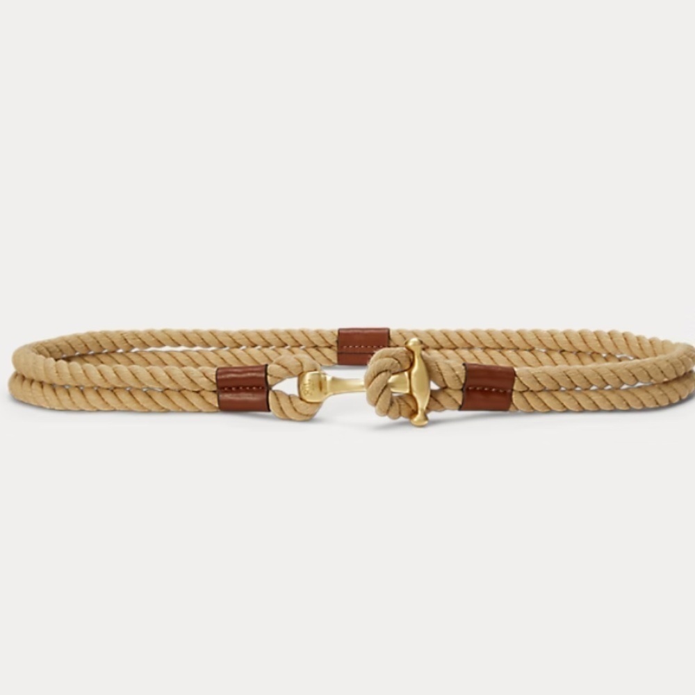 NWT Polo Ralph Lauren Rope Anchor-Toggle Skinny Belt Size XL